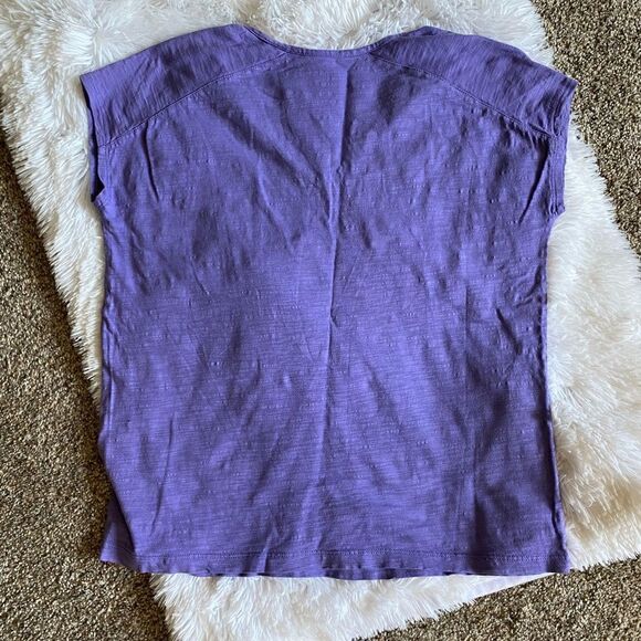 J Jill Easy V-neck Tee Cotton Purple Top Women’s Size XS - Picture 5 of 5